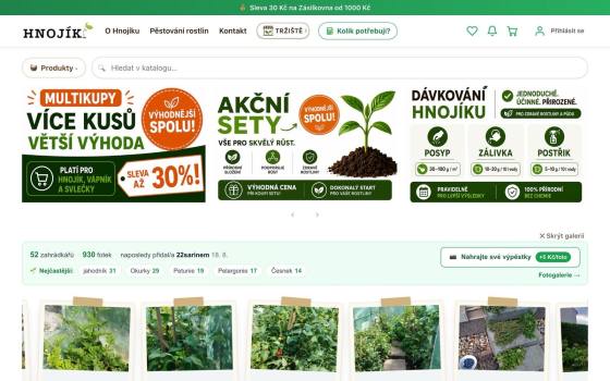 Hnojík — e-shop s vlastním katalogem