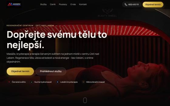 Moderní regenerace — web s online rezervacemi