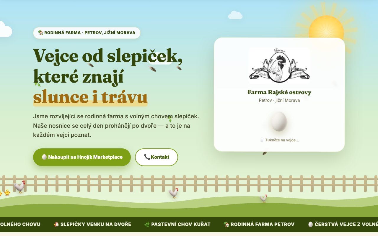 Náhled webu Farma Rajské ostrovy