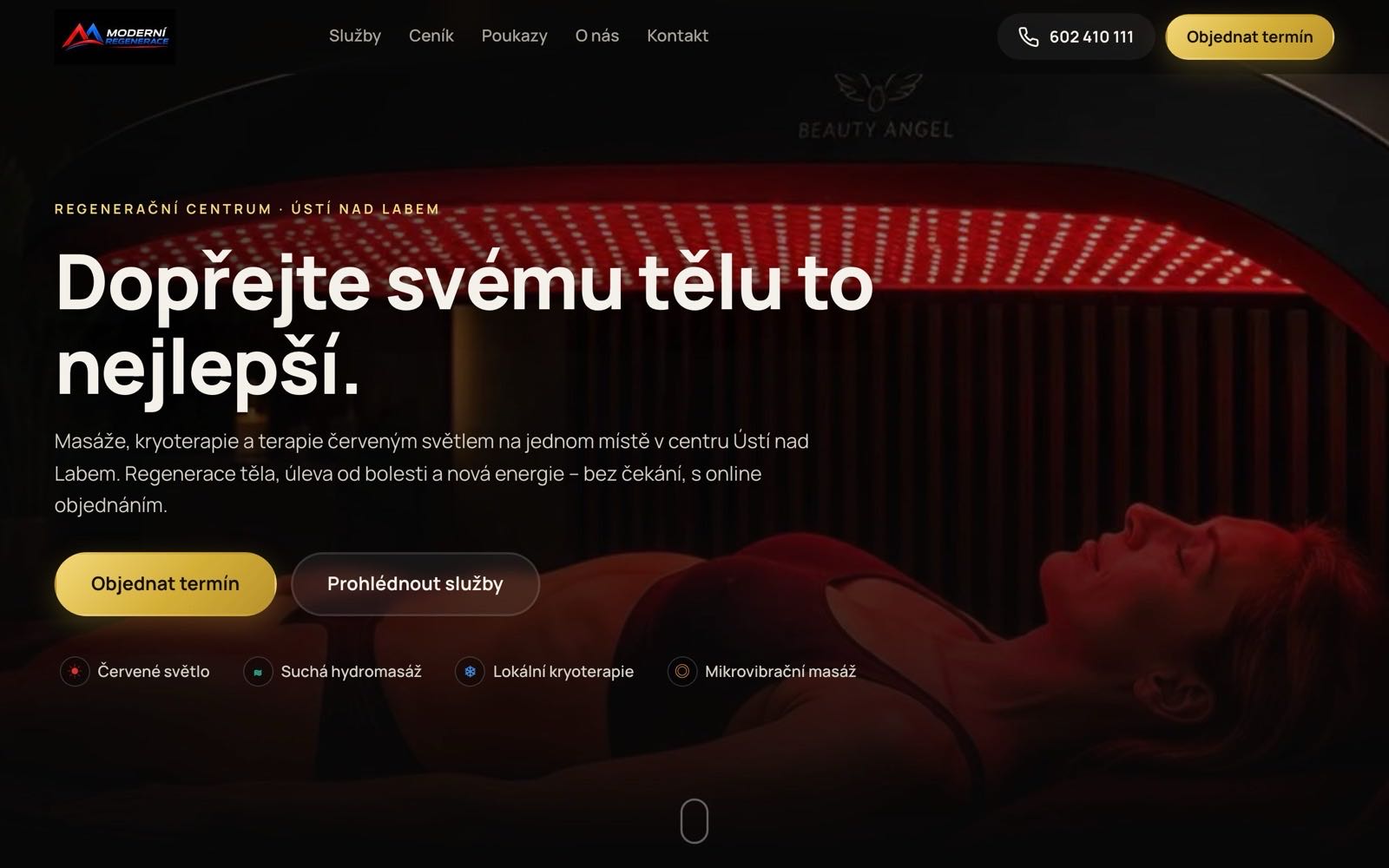 Úvodní stránka webu Moderní regenerace