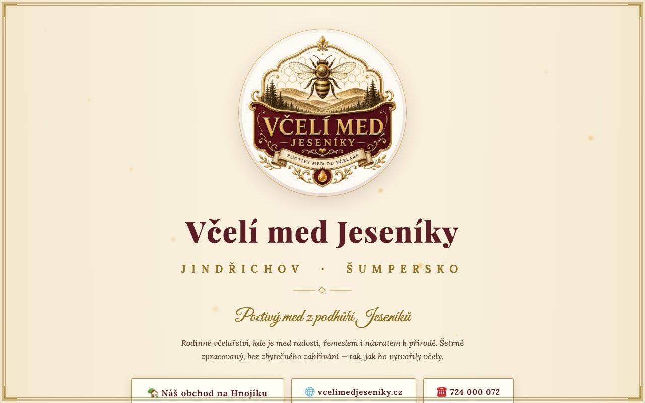 Náhled webu Včelí med Jeseníky