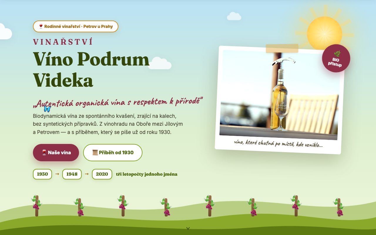 Náhled webu Víno Podrum Videka